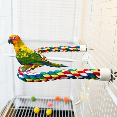 Percha de cuerda para pájaros conures loros jaula