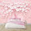 Papel pintado floral rosa 3D para dormitorio y sala