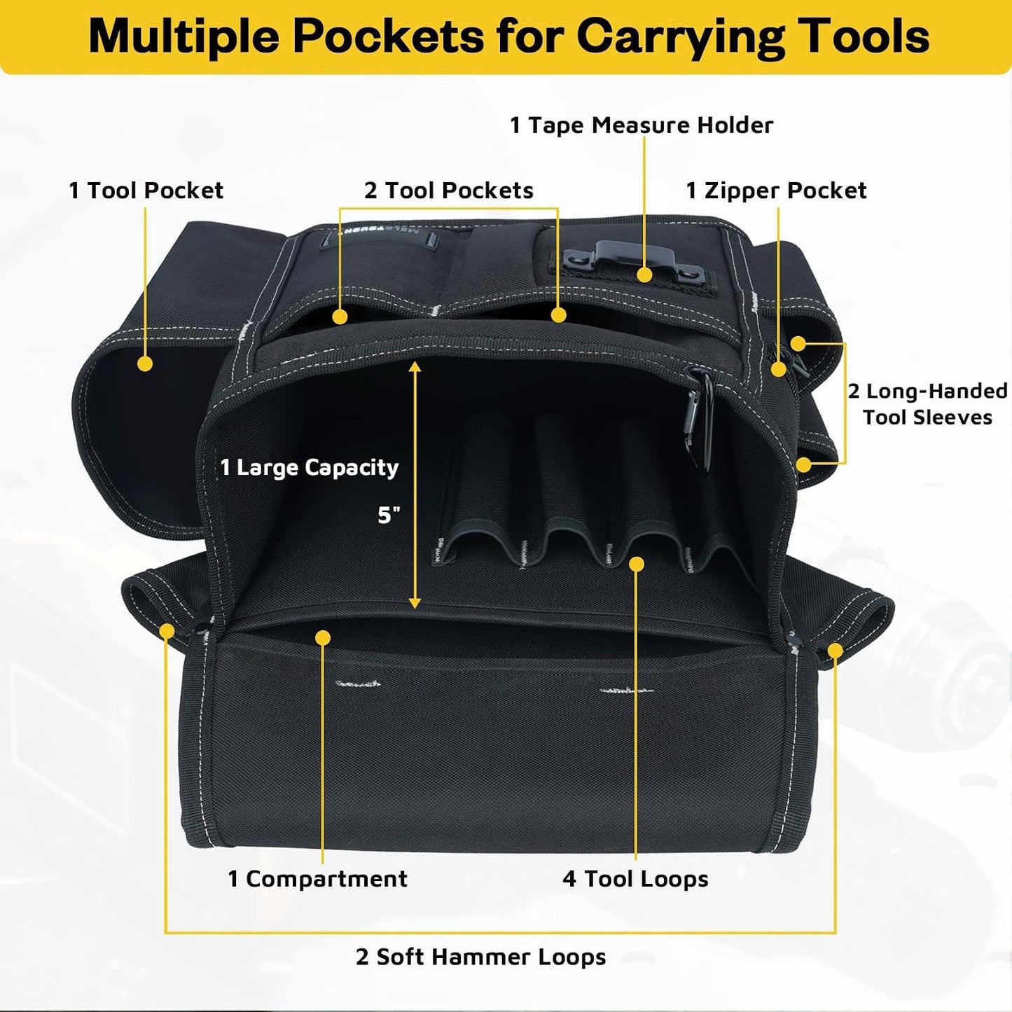 Bolsa herramientas profesional con cinturón 32-50 pulg