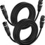 Cable XLR micrófono 25ft pack 2 equilibrado cobre puro