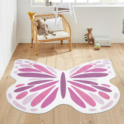 Alfombra mariposa para niña suave lavable 35x43pulg