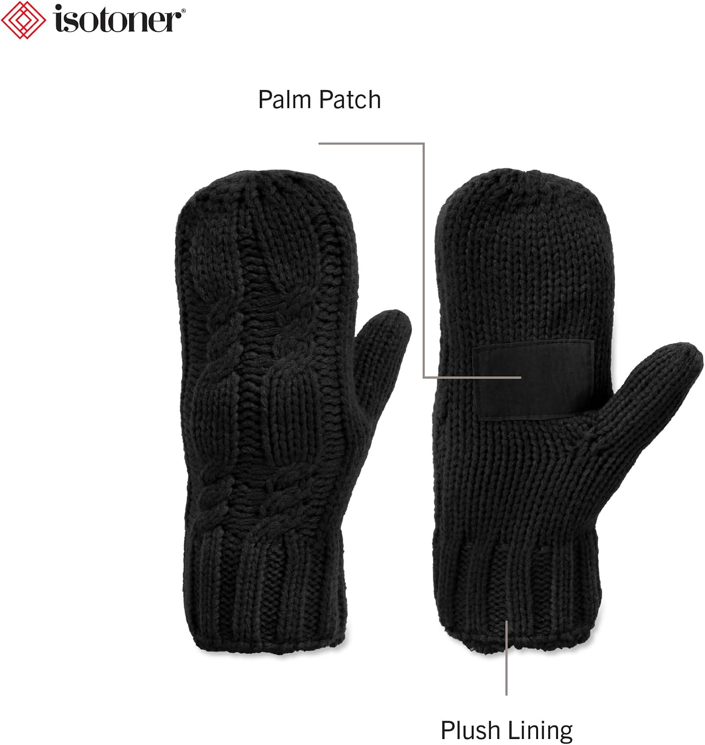 Guantes tejidos gruesos para frío con forro suave