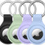 Funda silicona AirTag con llavero 4uds negro/morado