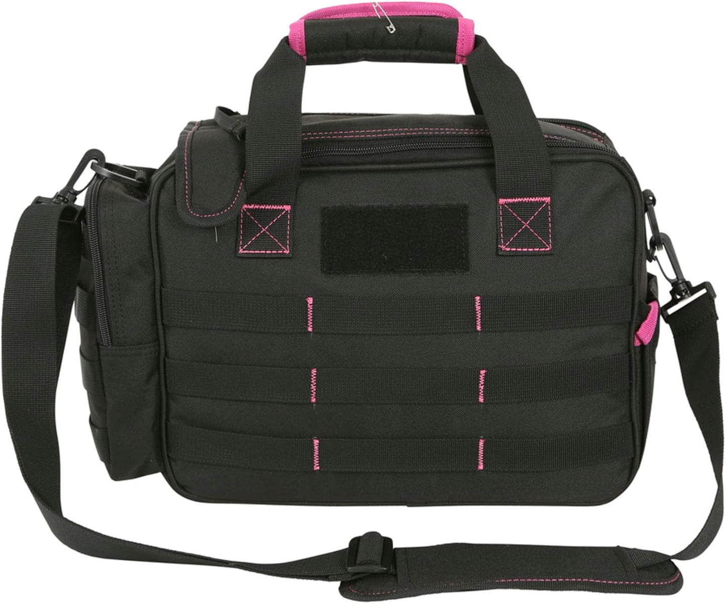 Bolsa compacta para tiro mujer 13x4.5" negro/rosa