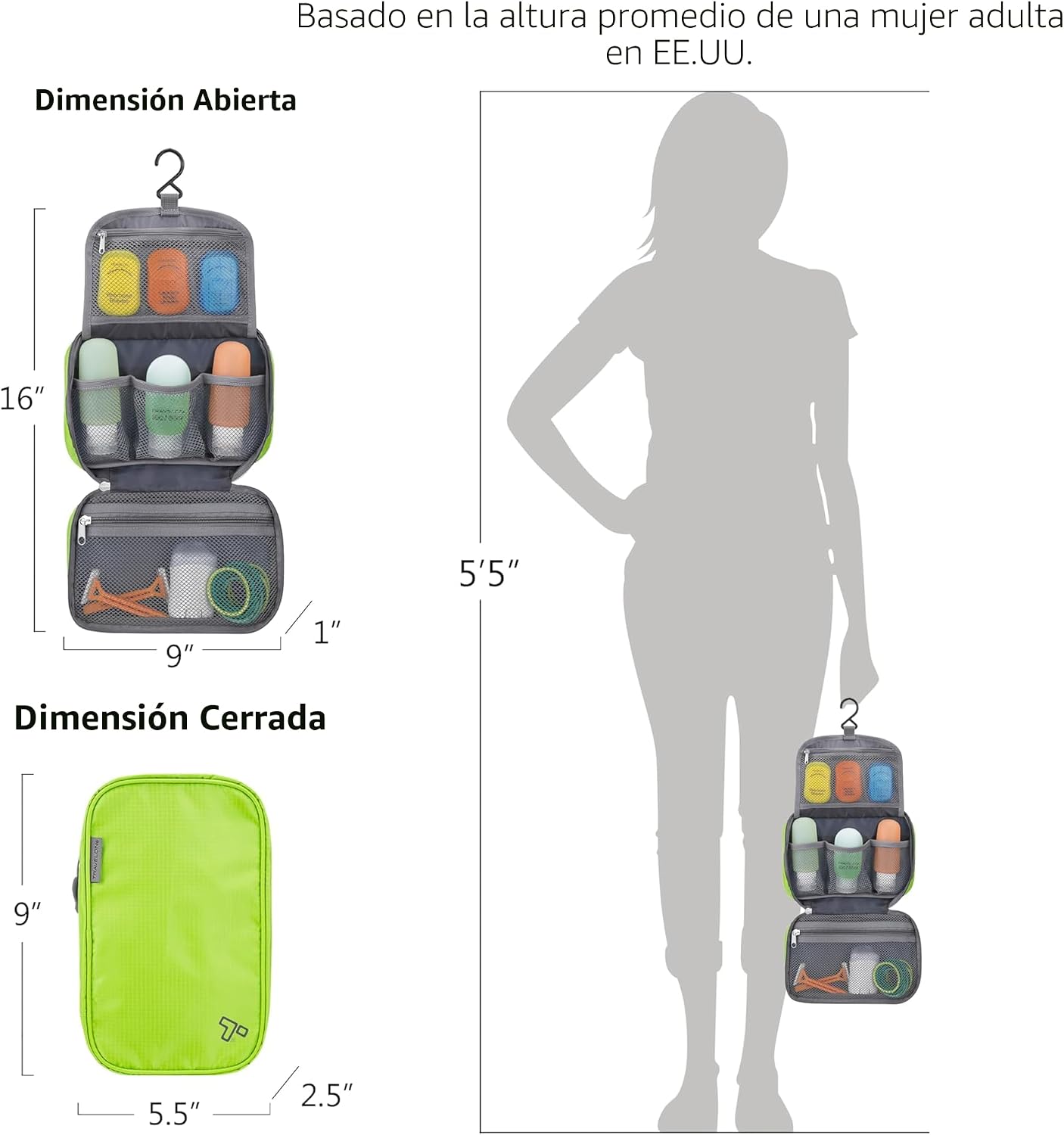 Kit aseo colgar lima tamaño único