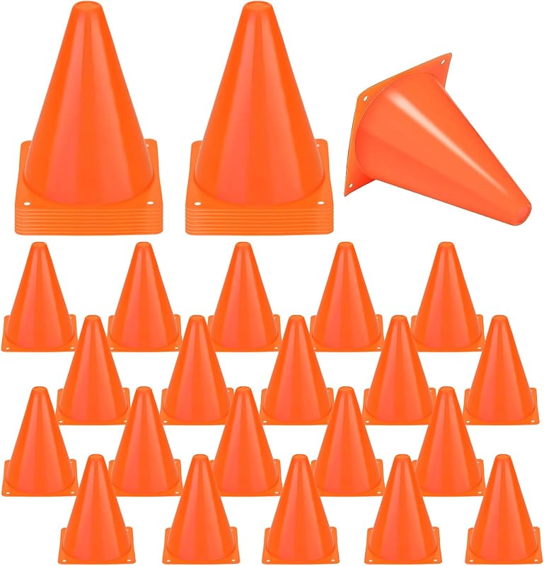 40 Conos Plástico 7pulg Naranja Deportes Bicicleta Agilidad