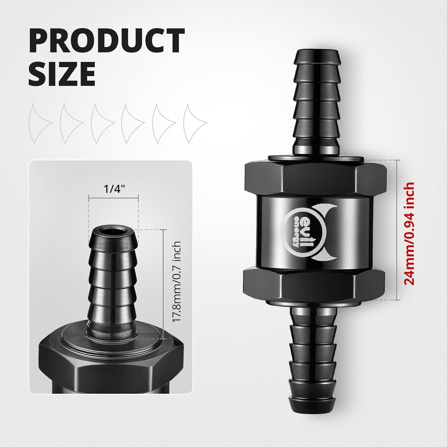 Válvula combustible 1/4" 6mm DE 2 Unidades
