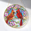 Atrapasol Cardinal de Vidrio Emplomado 6.4" para Decoración