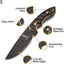 Cuchillo caza 9pulg acero carbono 1095c funda cuero