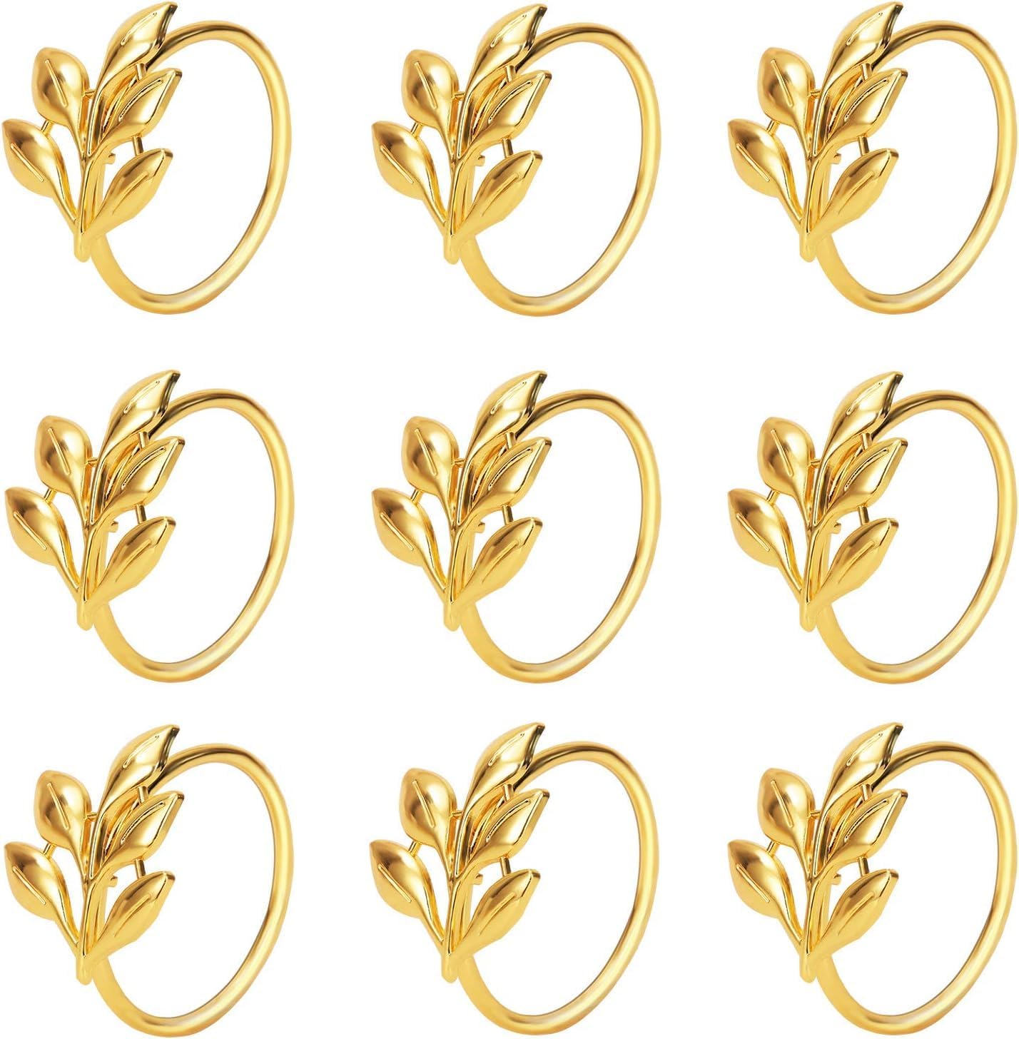 6 Servilleteros Metal Dorado para Mesa Comedor Fiestas