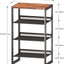 Zapatero estrecho 4 niveles madera acero 16.5x11.8x27.9pulg