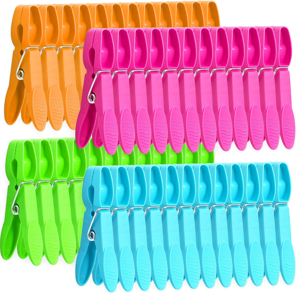 Pinzas plástico colores 48uds antideslizantes para ropa toallas