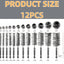 Set 12 Cepillos Acero Inox Cerdas Alambre 1/4pulg 5/16-1-3/16pulg