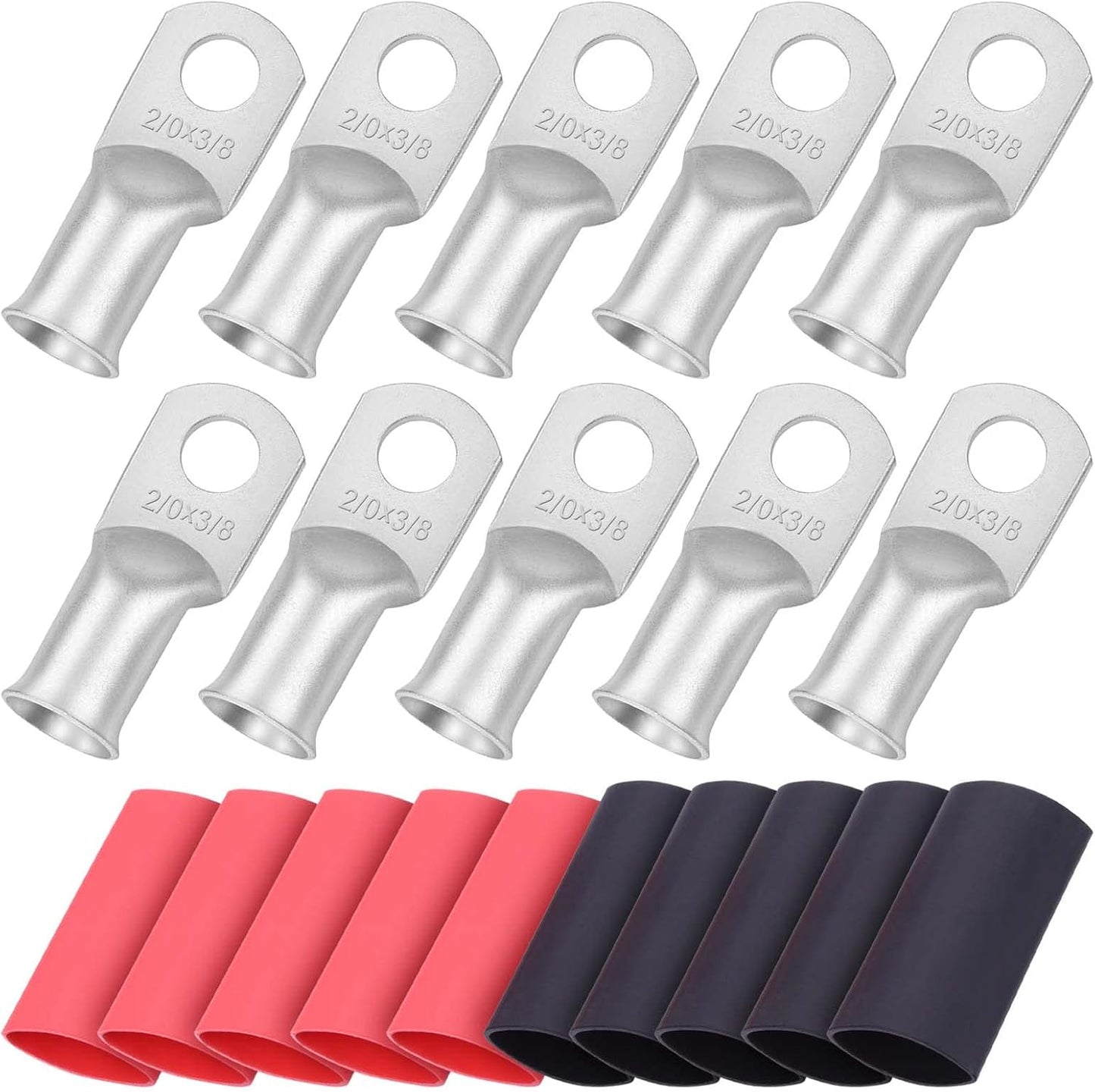 10 Conectores Anillo 3/8" Cobre Estañado Batería
