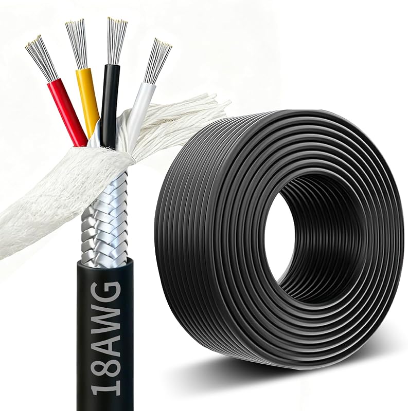 Cable 18AWG 18/4 blindado 15.24m para CNC y VFD