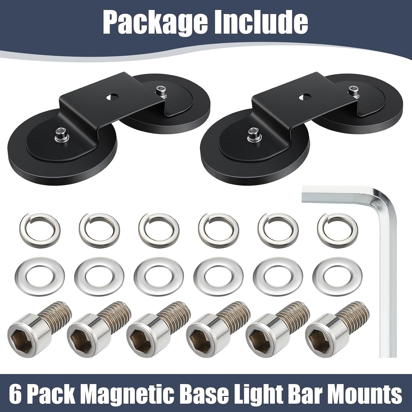 6 Pzas Soportes Magnéticos Barra Luz Led Universal