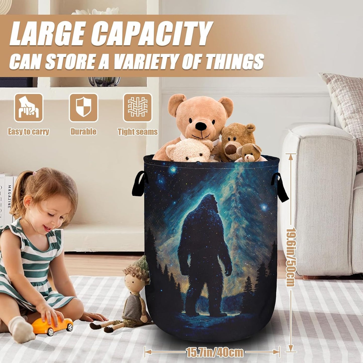 Cesta lavandería plegable impermeable 15.7x19.6pulg