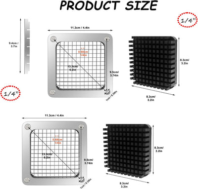 2 Cuchillas 1/4pulg Acero Inox para Cortadora Frutas