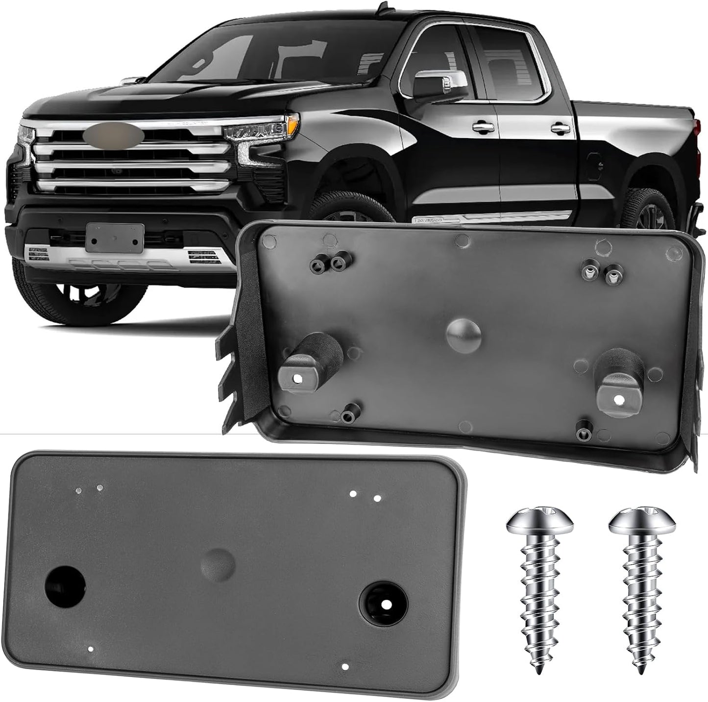 Soporte matrícula Chevy Silverado repuesto parachoques negro