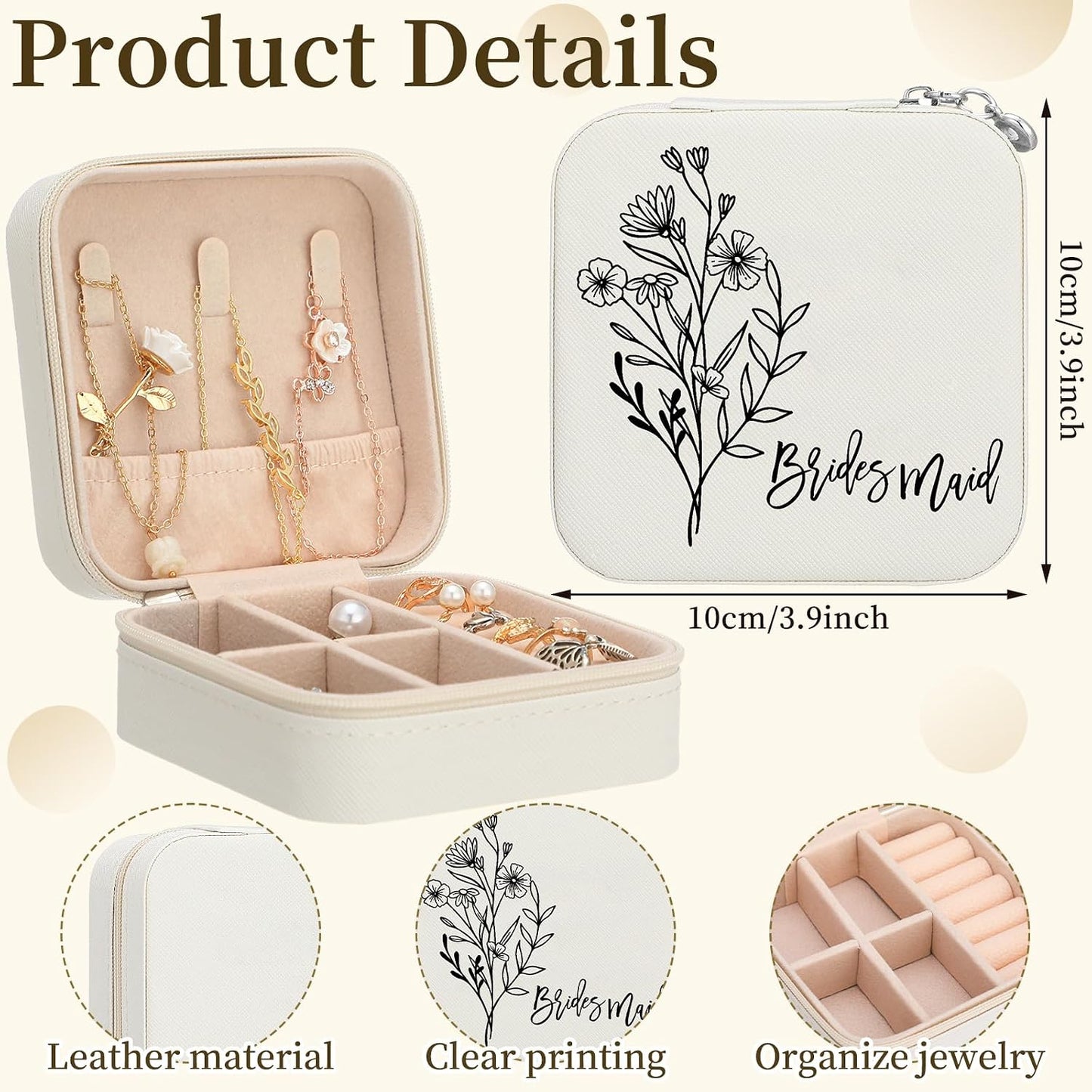 8 Cajas Regalo Joyería Dama Honor Flores Silvestres