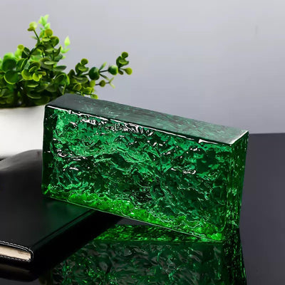 Bloques vidrio transparente patrón hielo para decoración pared