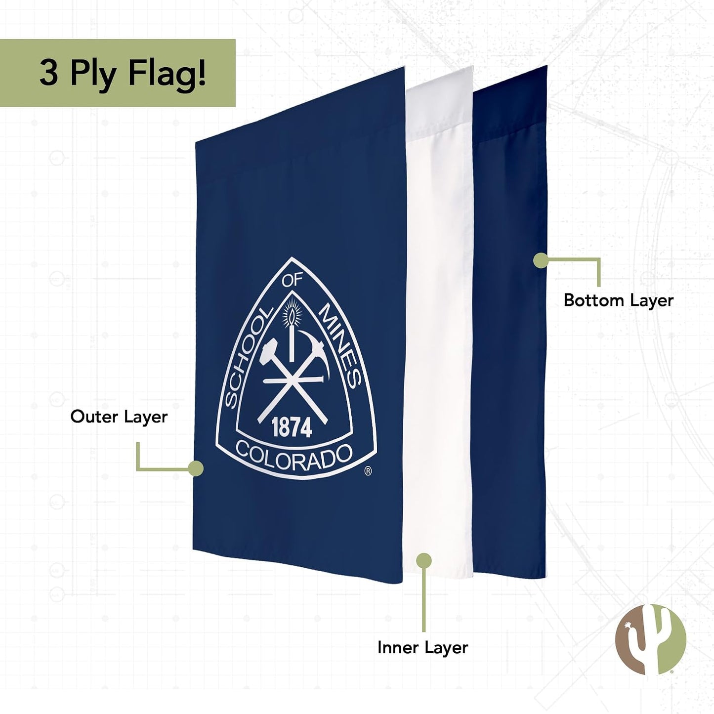 Bandera jardín CSM Colorado Orediggers 19x12"