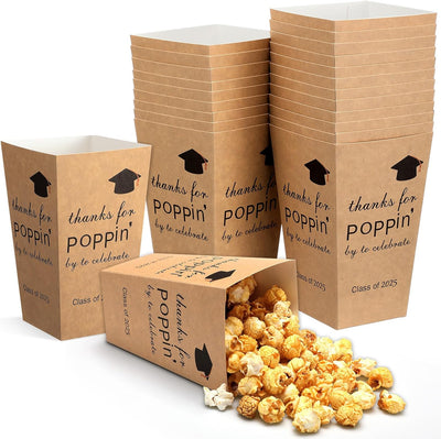 50 Cajas Palomitas Graduación 2025 6pulg Contenedores Papel