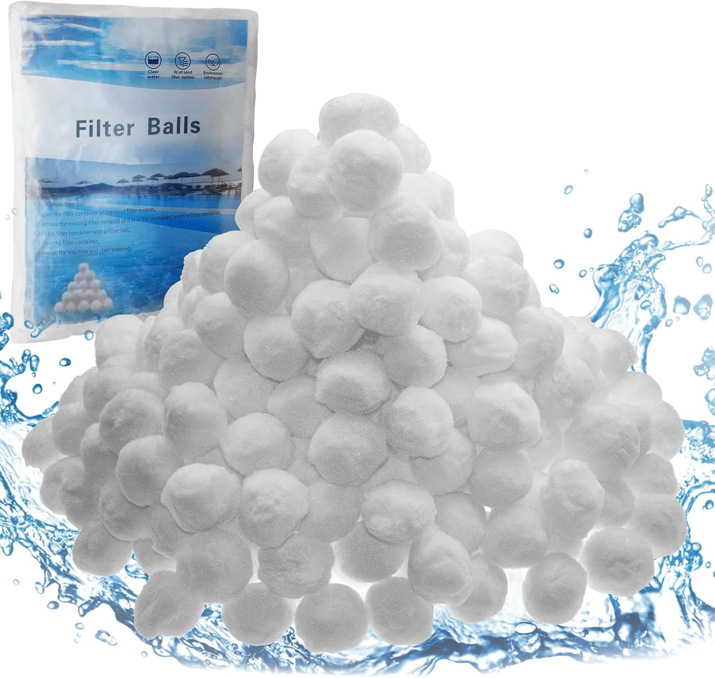 Bolas filtro piscina reutiliz. alta eficiencia