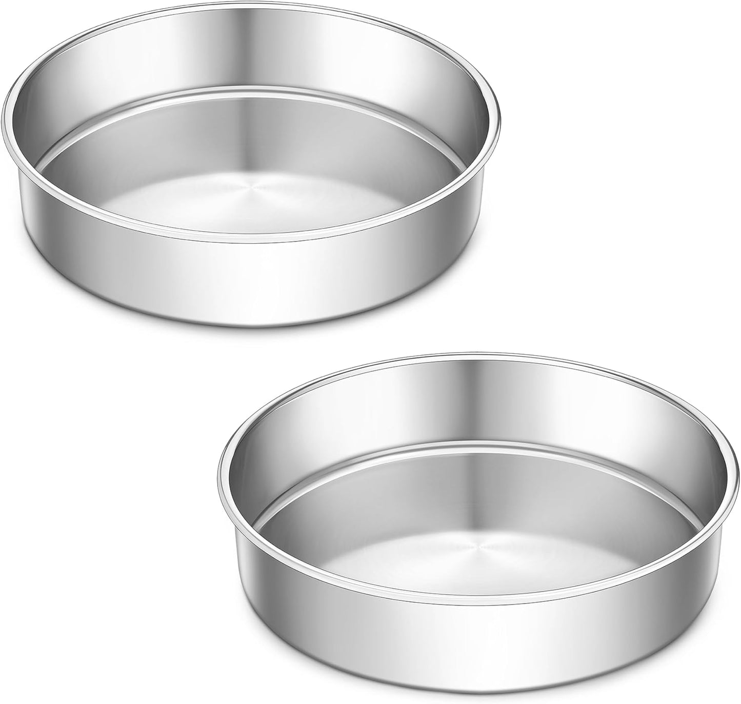 Set 2 Moldes Redondos Acero Inox 9pulg para Pastel Boda
