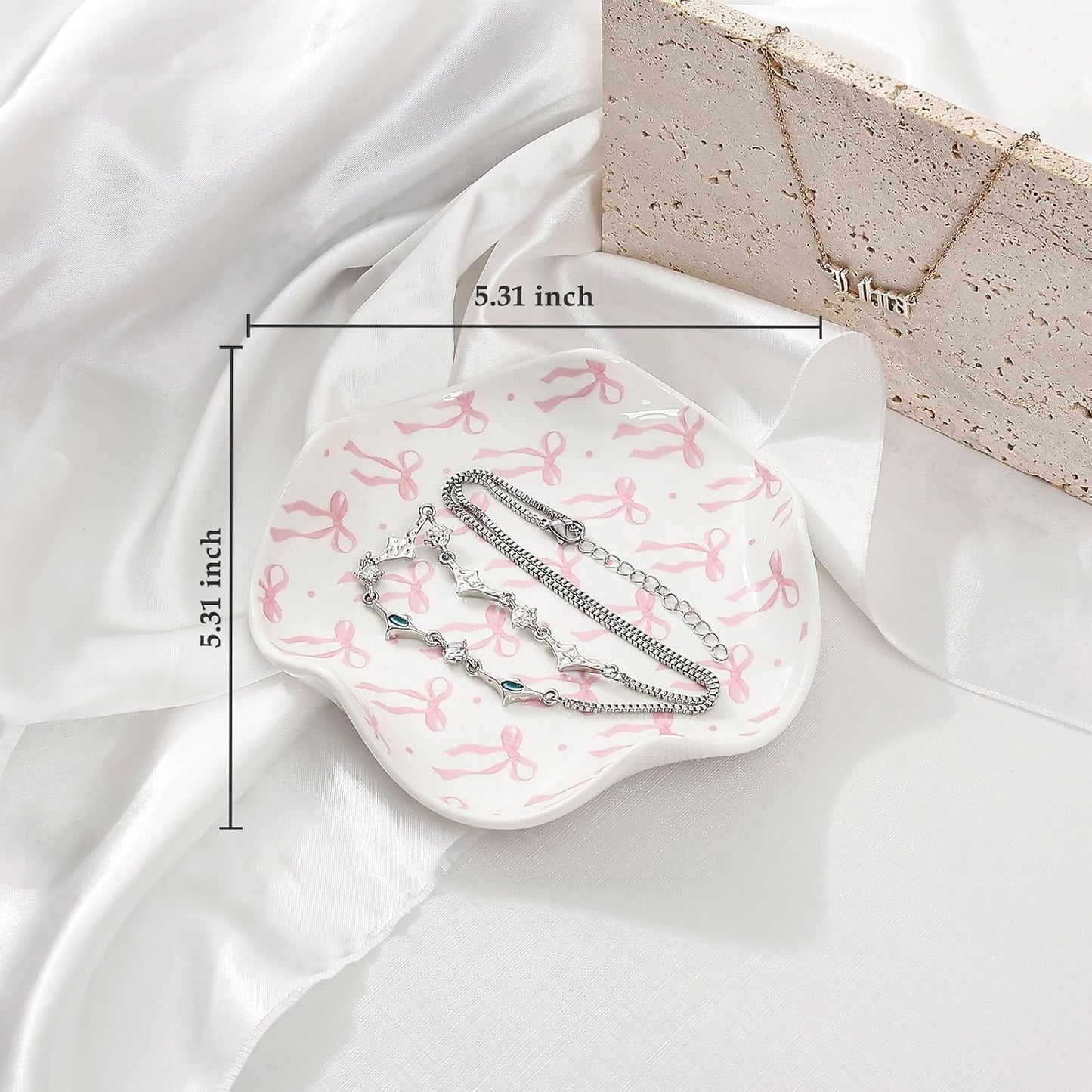 Bandeja cerámica para joyas anillos decoración habitación