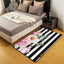 Alfombra decorativa antiderrap rosa y negra 3x5"