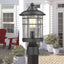 Farol poste exterior 13" negro vidrio sembrado