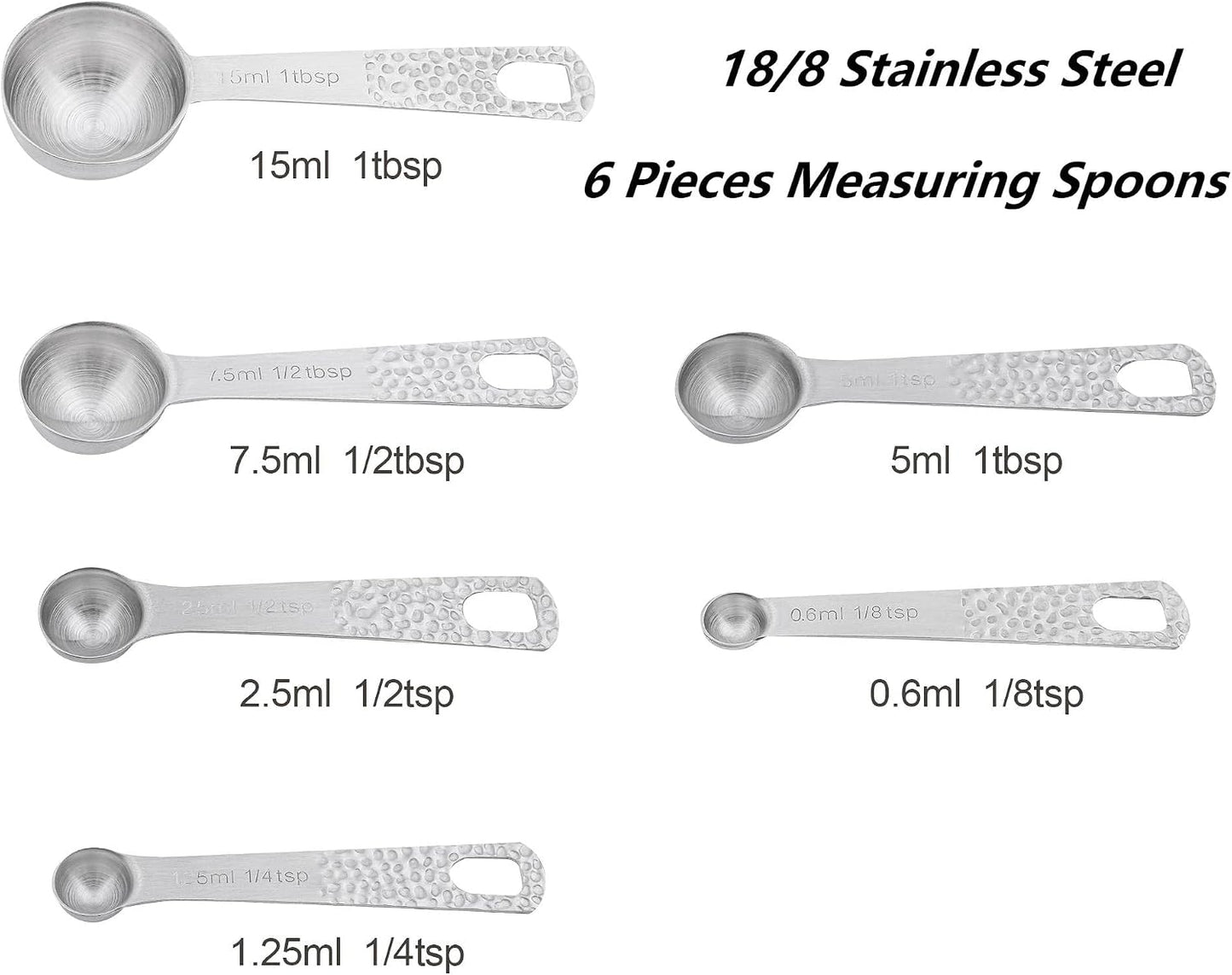 Set tazas y cucharas medidoras acero inox 18/8