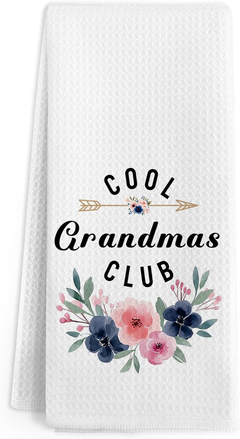 Toallas de cocina para regalar a abuelas, regalo de cumpleaños para abuela, plato de mano y toalla de té