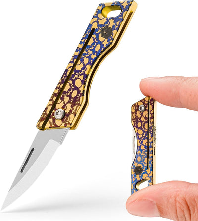 Cuchillo llavero titanio plegable para cortar cuerdas