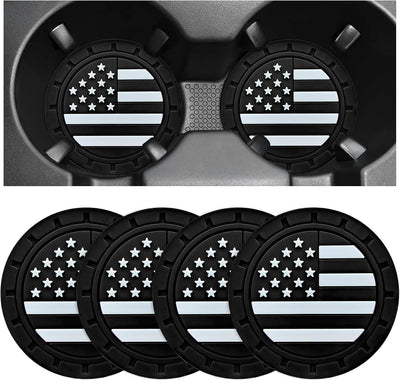4 Pzas posavasos auto antideslizantes con bandera americana