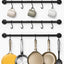 3 Pzas Estantes Cocina con 12 Ganchos Colgador Negro