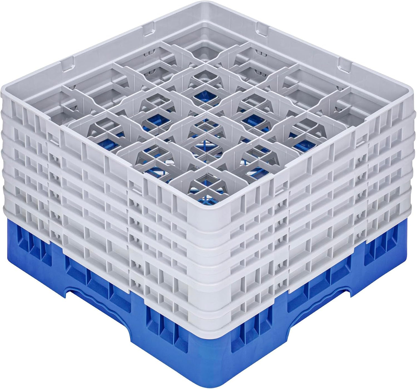 Estante vidrio 16 compartimentos soporte azul