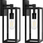 2 Luminarias pared exterior impermeables 15pulg vidrio negro