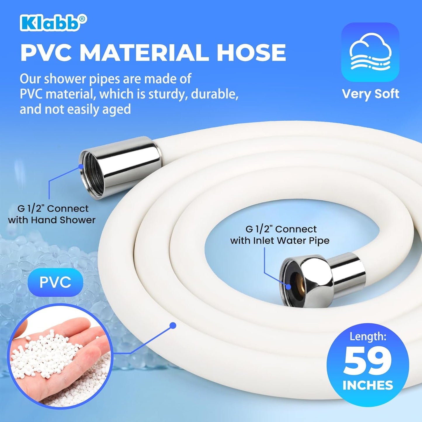 Kit ducha de mano alta presión filtros reemplazables 79"