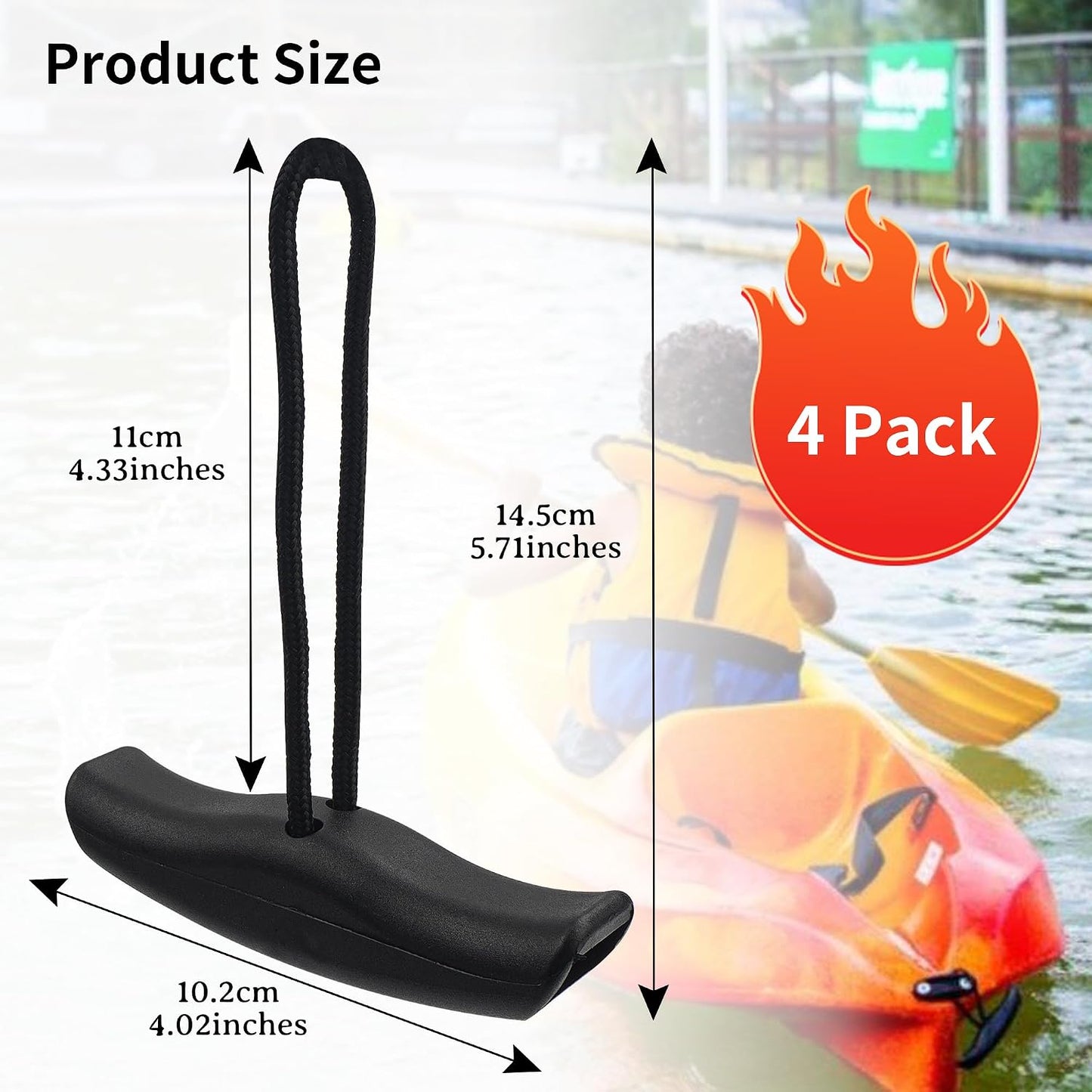 Manijas para kayak y canoa con cuerda y ojos de cuero