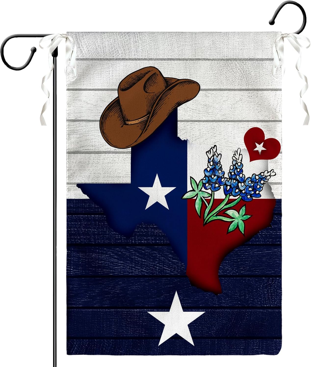 Bandera Texas 12x18pulg sombrero vaquero doble cara