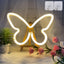 Luces LED neón forma mariposa decoración pared dormitorio