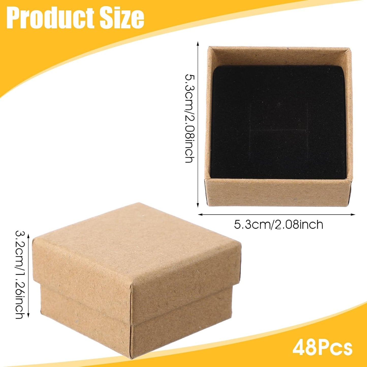 48 Cajas Regalo Joyería 2x2pulg Mini Caja Espuma