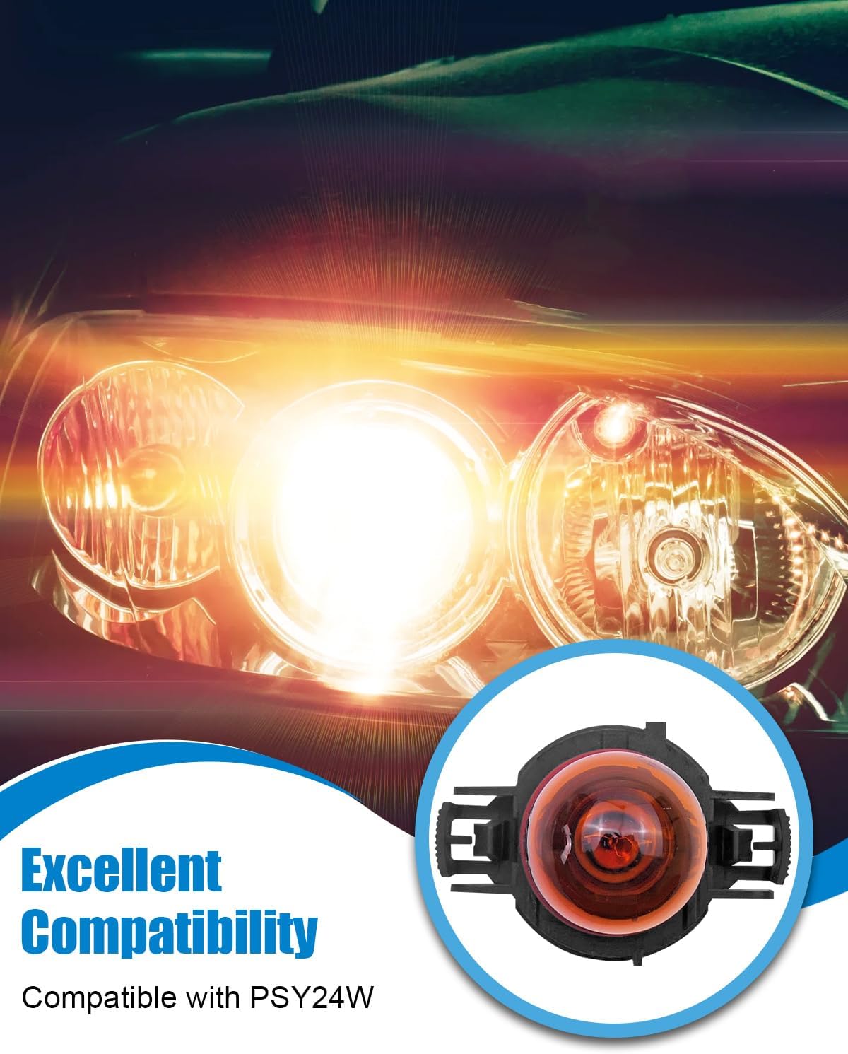 Bombilla antiniebla DC12V 24W señal giro DRL amarillo