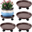 4 Soportes Plantas Ruedas 11.8pulg Base Plástico
