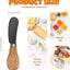 Set 4 cuchillos esparcidor queso acero inox mango acacia