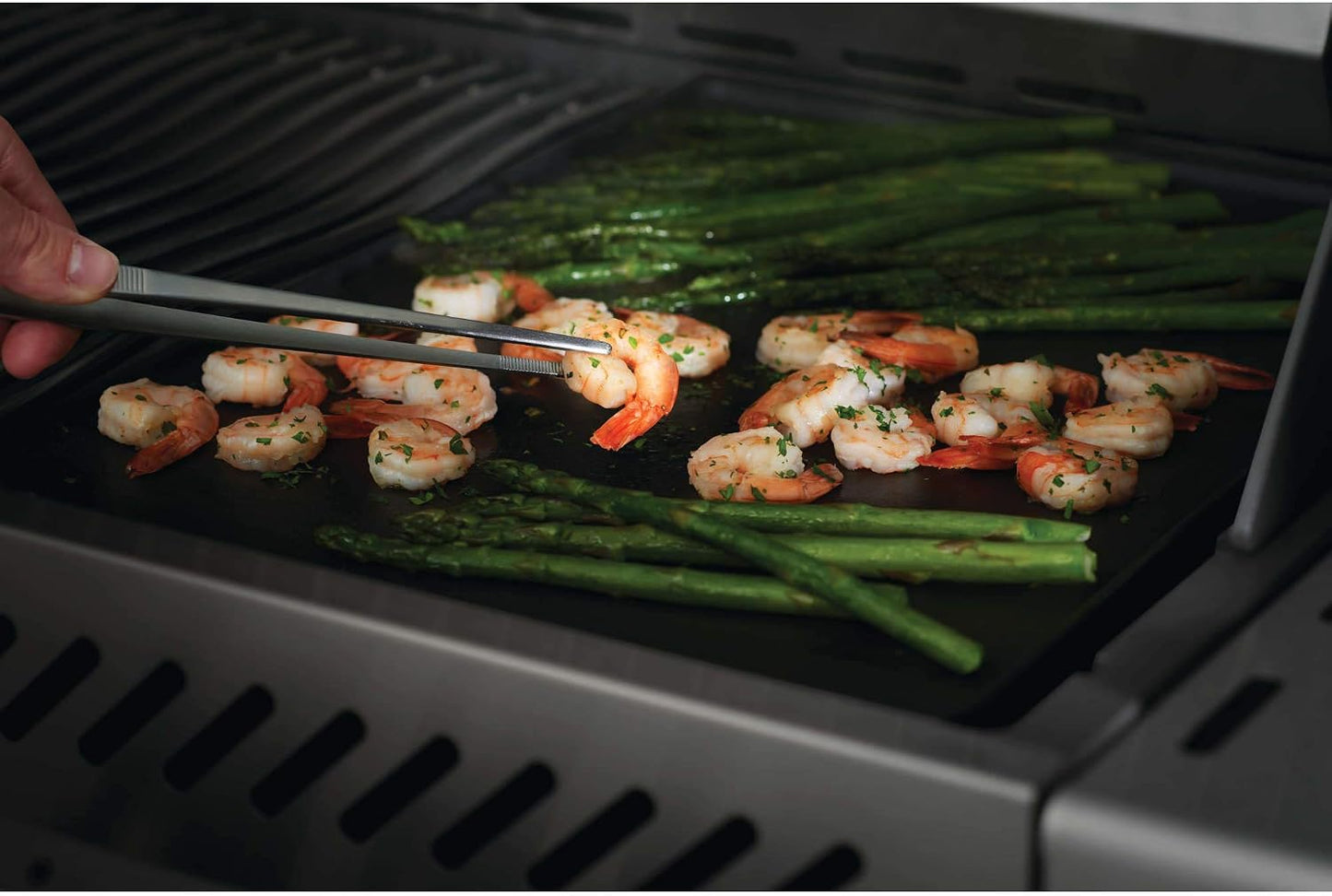 Pinzas asar parrilla acero inox para mariscos y alimentos pequeños