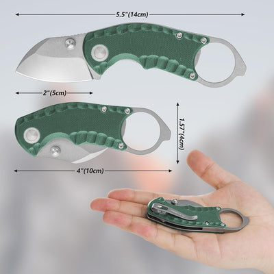 Cuchillo EDC plegable 4" acero 8Cr13MoV mango G10 verde