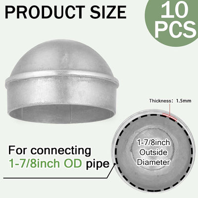 10 Pzas Tapas Poste Valla Cadena 2-7/8 Aluminio